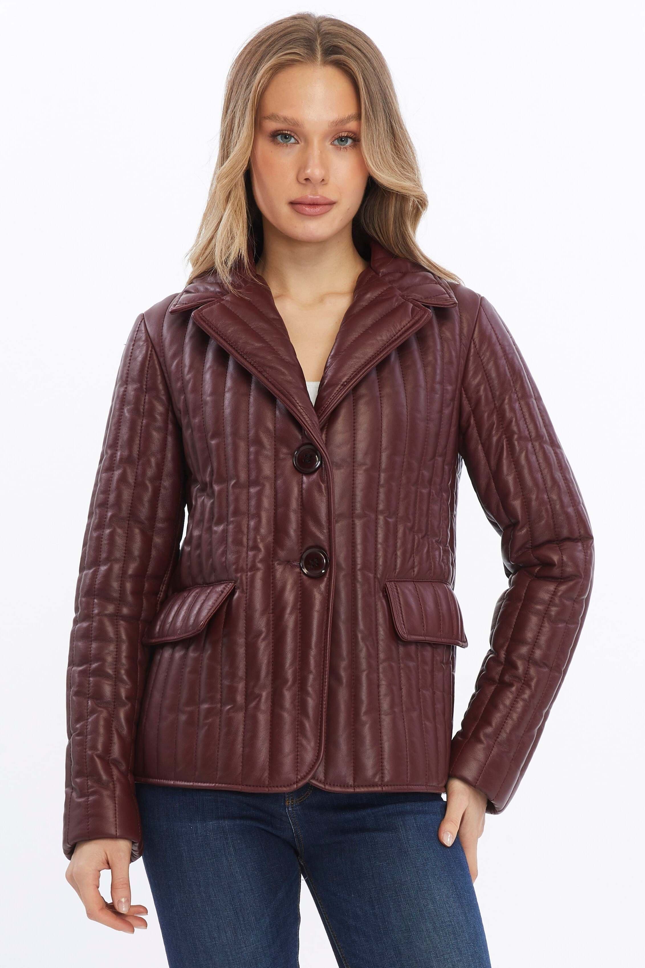 Furniq Uk Tabitha Leather Coat In Brown