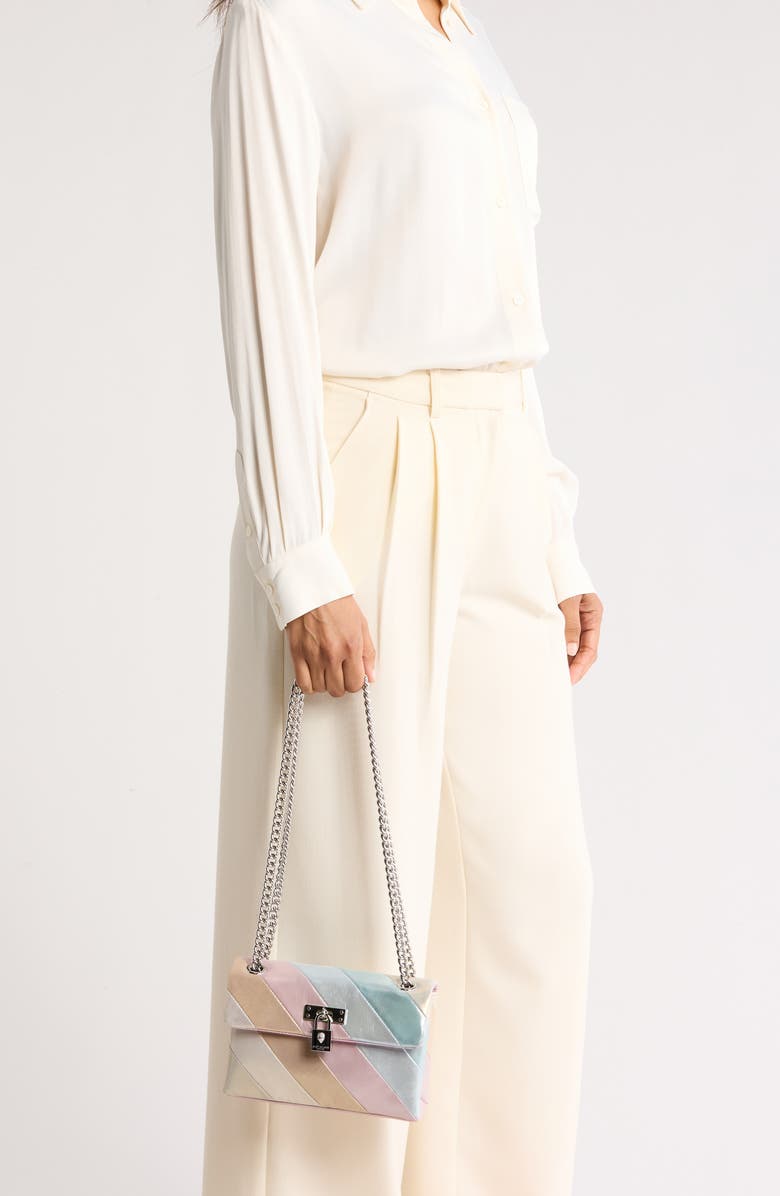 Kurt Geiger London Mini Brixton Lock Leather Bag, Alternate, color, Grey Rainbow