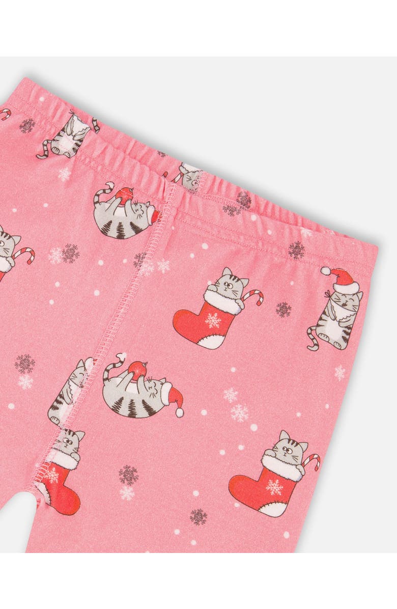 Deux par Deux Organic Cotton Two-Piece Pajamas Cat, Alternate, color, Pink
