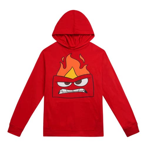 Disney Kids'  Inside Out Long Sleeve Hooded T-shirt In Red