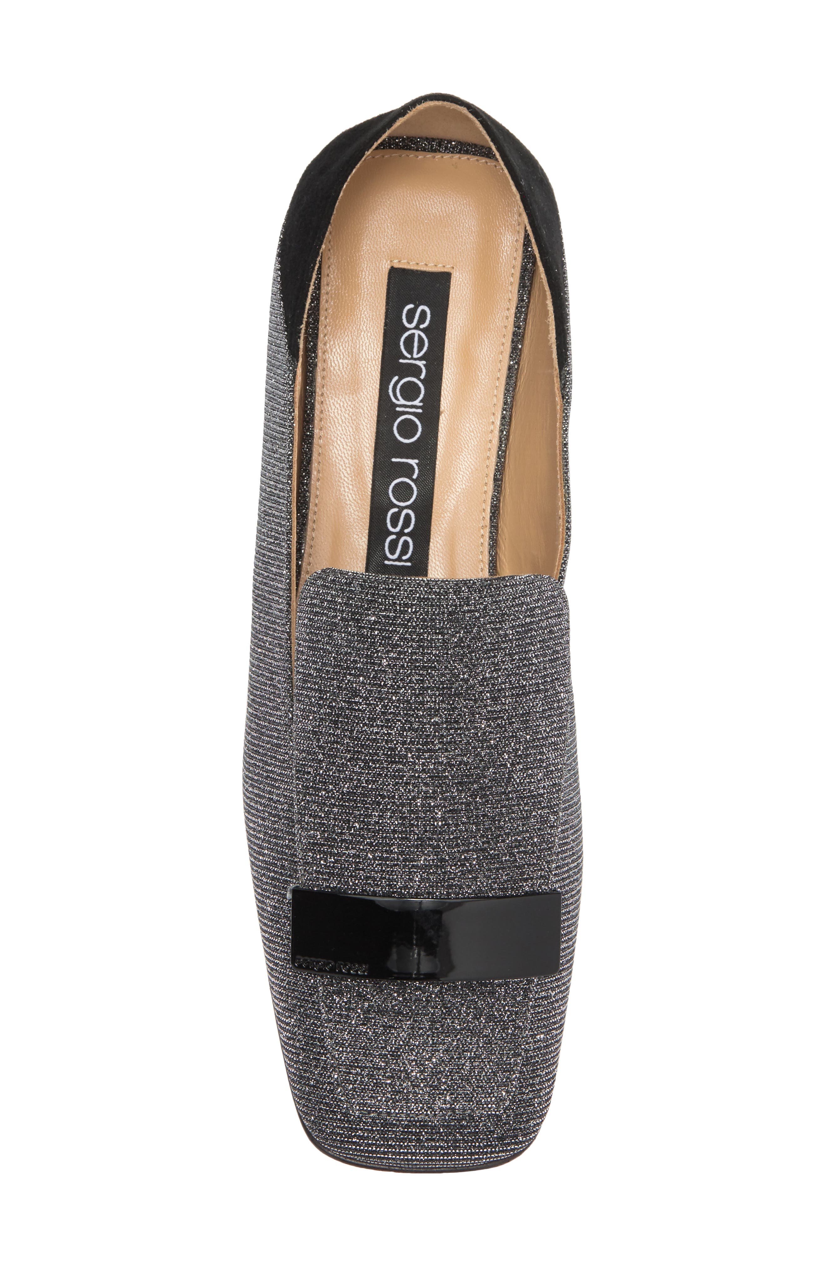 Sergio Rossi Square Toe Mixed Media Mule, Alternate, color, 