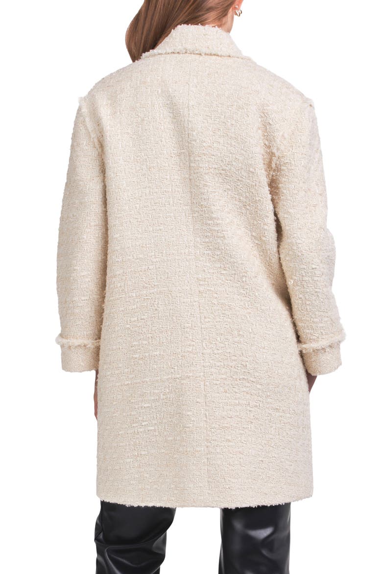 Double Breasted Tweed Coat, Alternate, color, CREAM