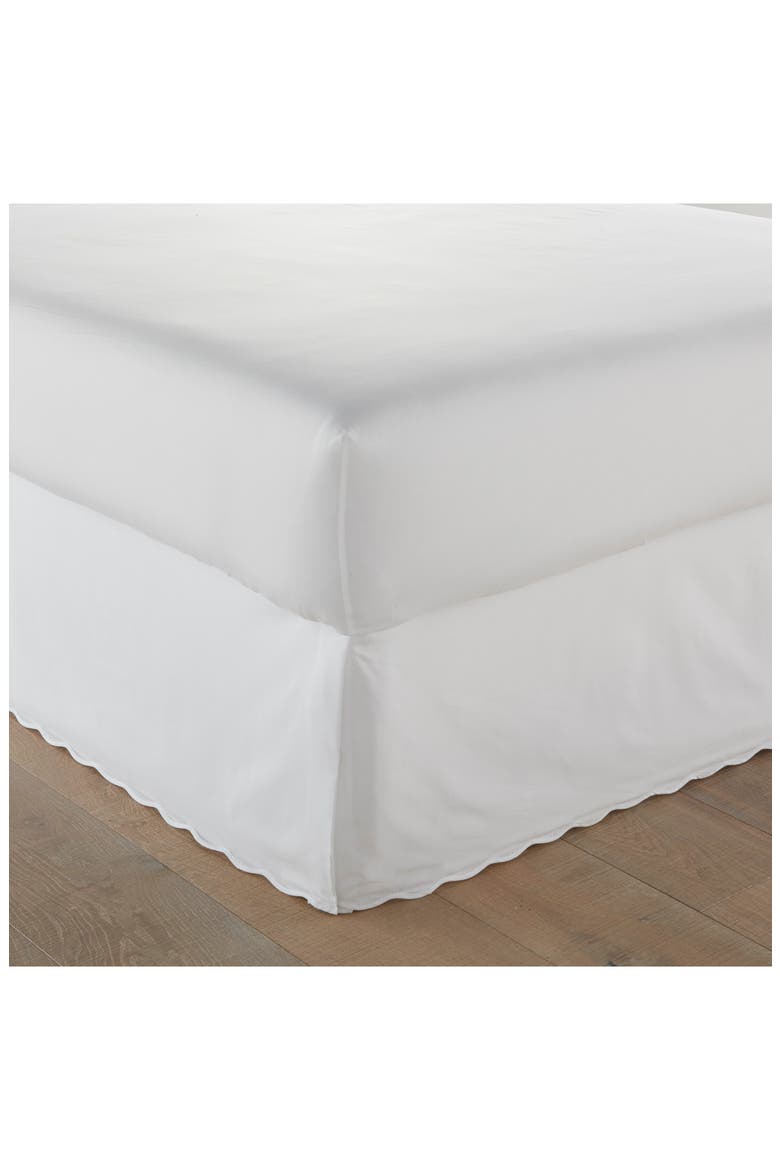 Scalloped Hem Cotton Weave Bedskirt, Main, color, WHITE
