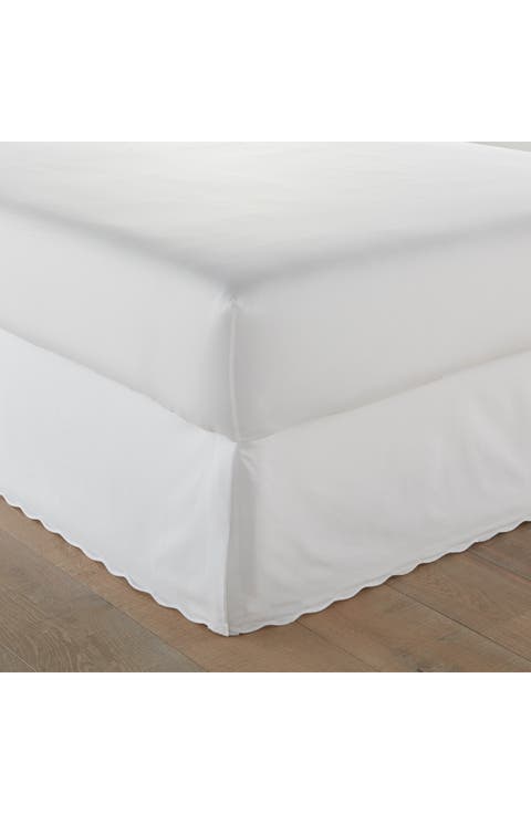Scalloped Hem Cotton Weave Bedskirt
