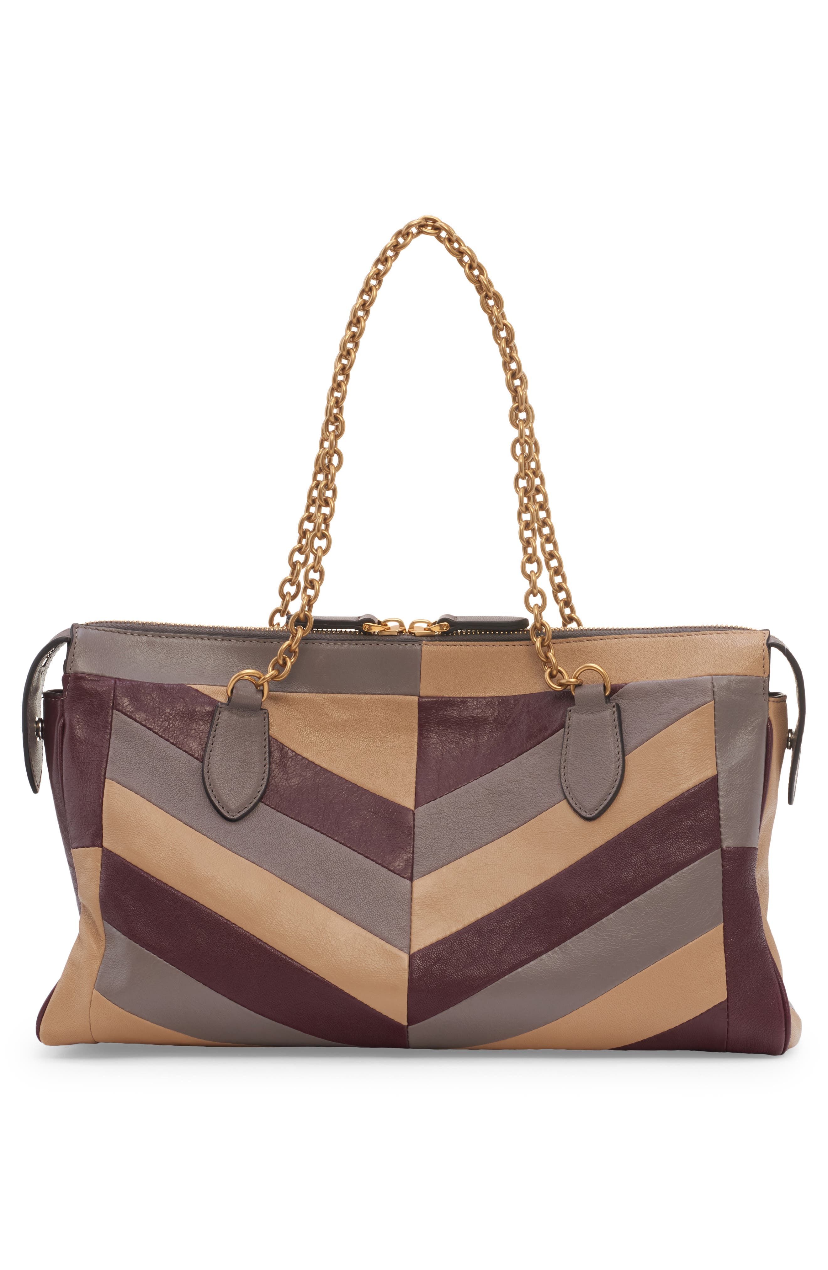 Panthea Medium Leather Shoulder Bag, Alternate, color, BEIGE MULTI