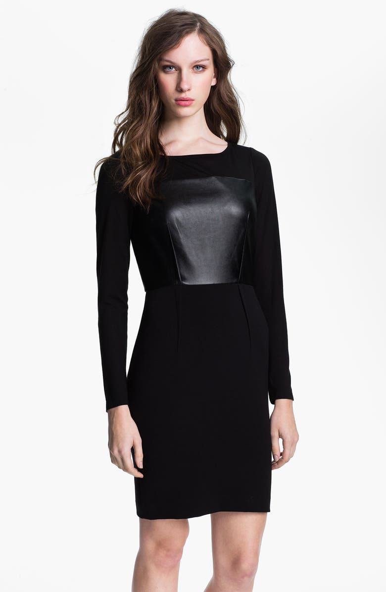 DKNYC Long Sleeve Mix Media Dress, Main, color,