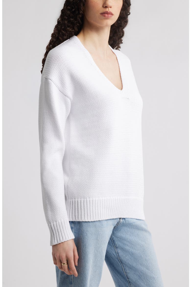 Chunky Cotton Blend Sweater, Alternate, color, WHITE
