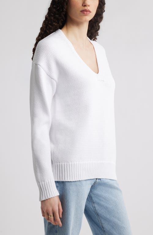 Nordstrom Chunky Cotton Blend Sweater In White