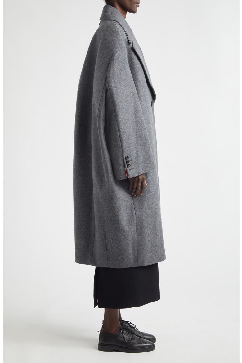 Melton Wool Cocoon Coat, Alternate, color, DARK GREY