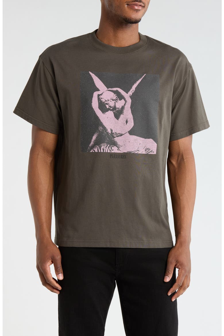 Angel Graphic Print T-Shirt, Main, color, CHARCOAL