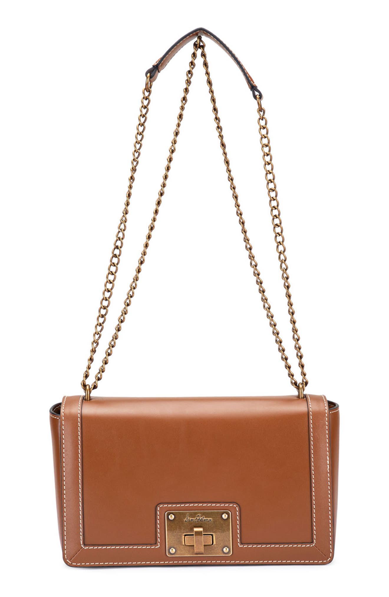 Sophia Leather Crossbody Bag, Main, color, LUGGAGE