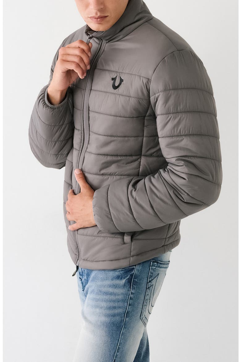Long Sleeve Puffer Jacket, Alternate, color, GRANITE GRAY