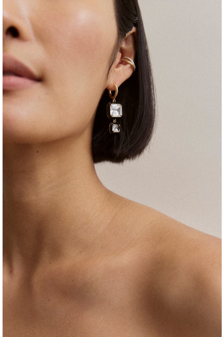 Felicity Crystal Drop Earrings, Alternate, color, BLACK