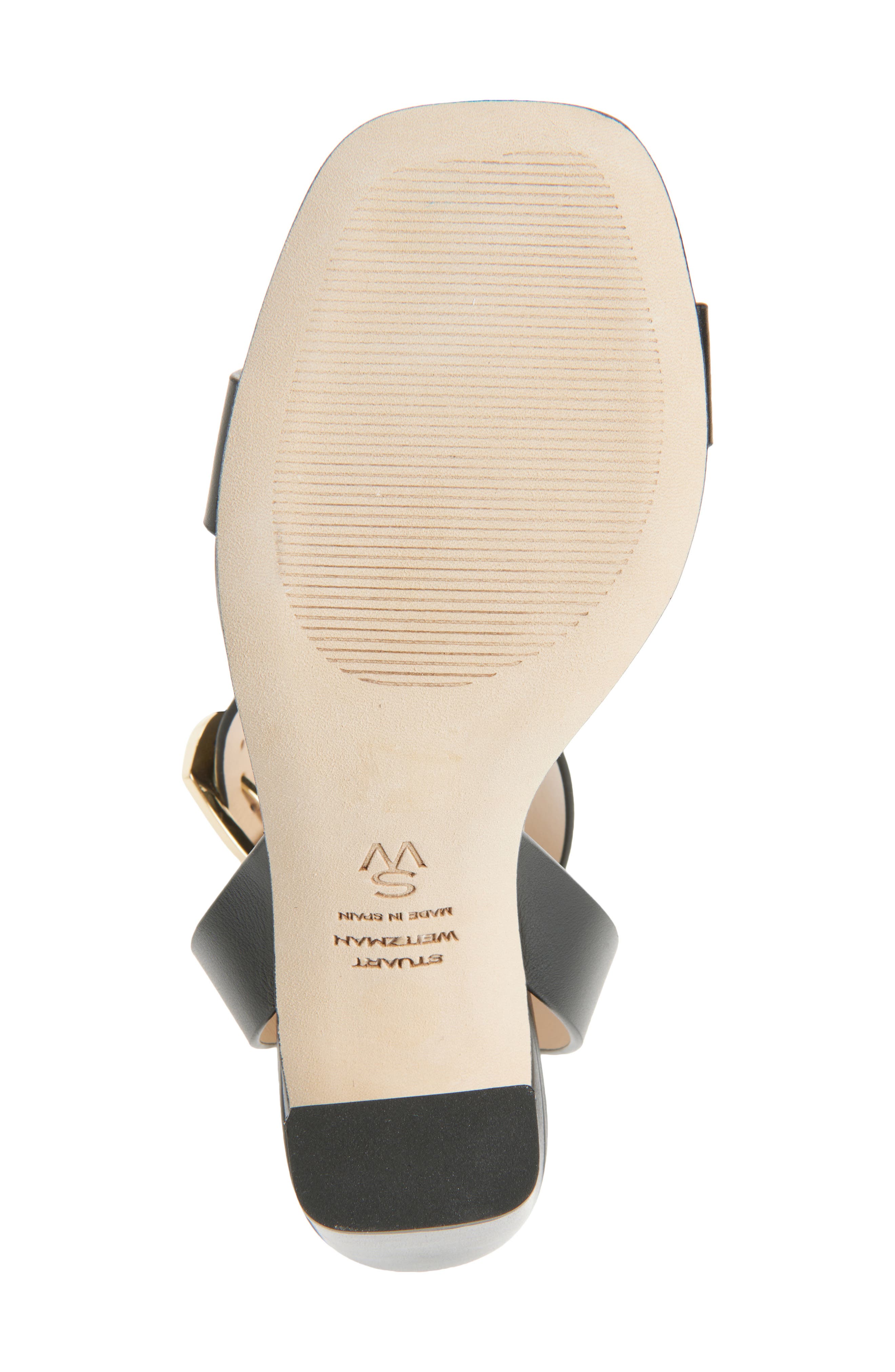 Stuart Weitzman Sai Ankle Strap Sandal, Alternate, color, Black