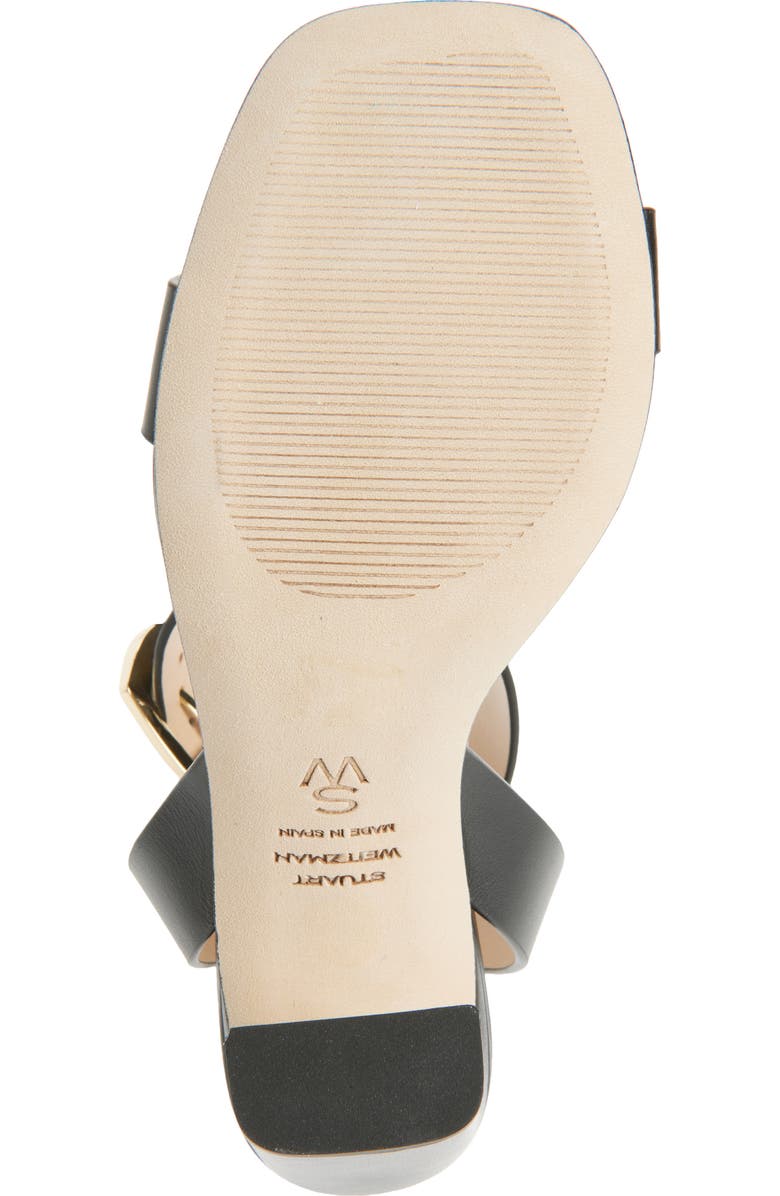 Stuart Weitzman Sai Ankle Strap Sandal, Alternate, color, Black