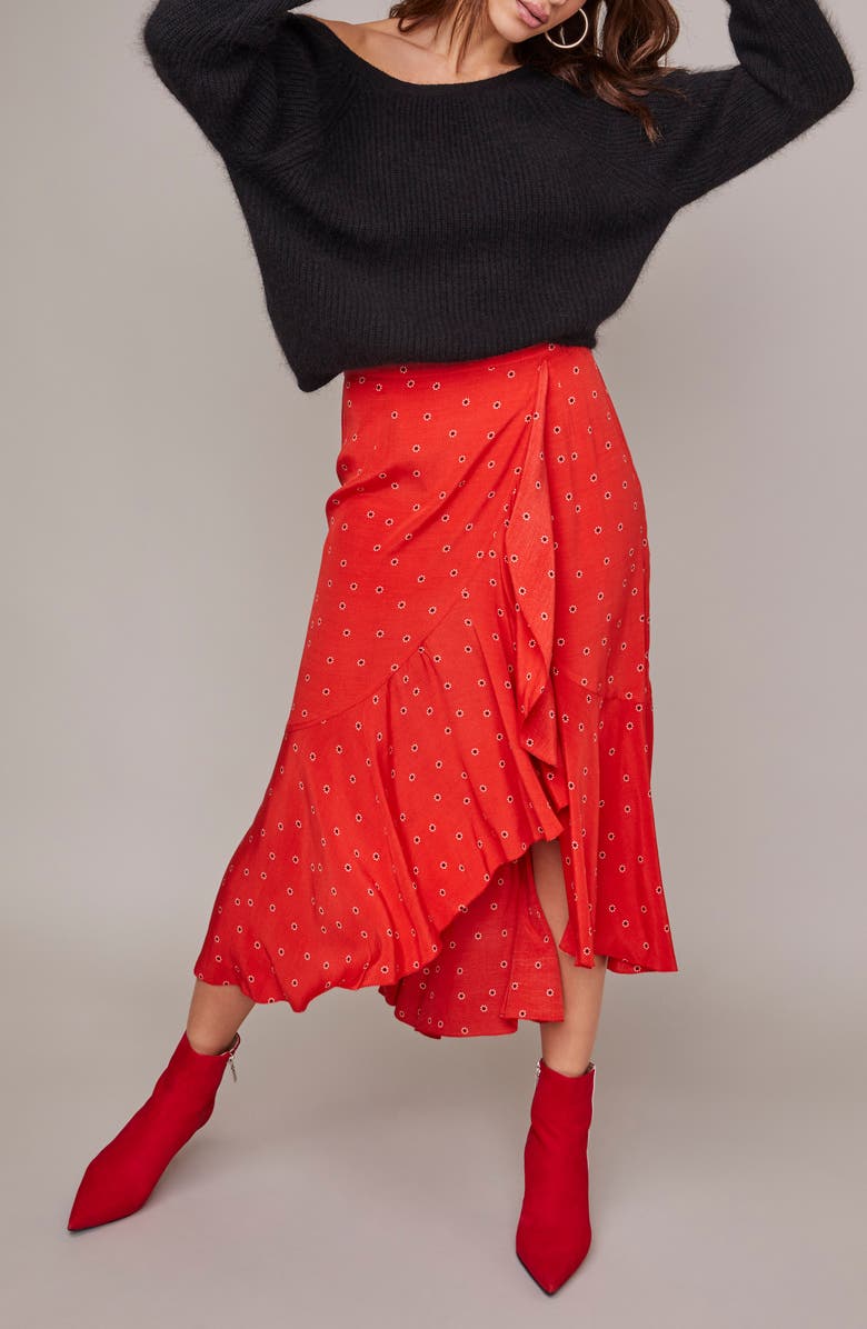 ASTR the Label Nova Floral Asymmetrical Skirt, Alternate, color, 