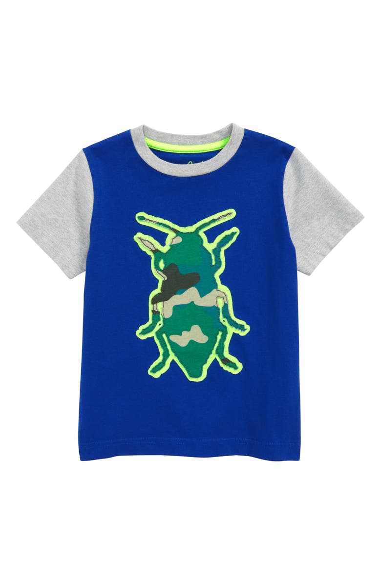 Mini Boden Beetle Patchwork T-Shirt, Main, color, Orion Blue Beetle