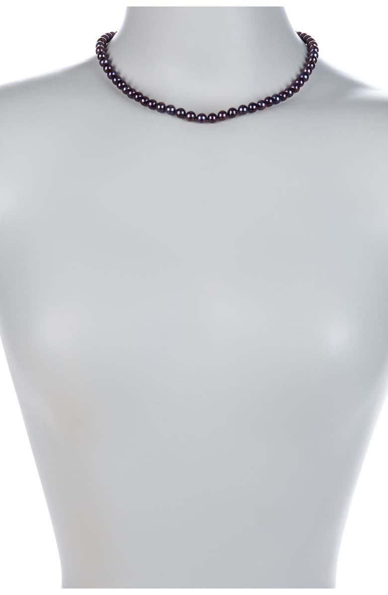 SPLENDID PEARLS 7-8mm Black Cultured Freshwater Pearl Necklace, Bracelet, & Earrings Set, Alternate, color,