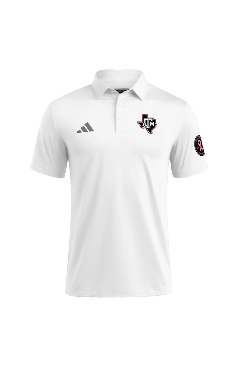 adidas Men's adidas White Texas A&M Aggies Wear Pink Breast Cancer Awareness Polo, Alternate, color, White