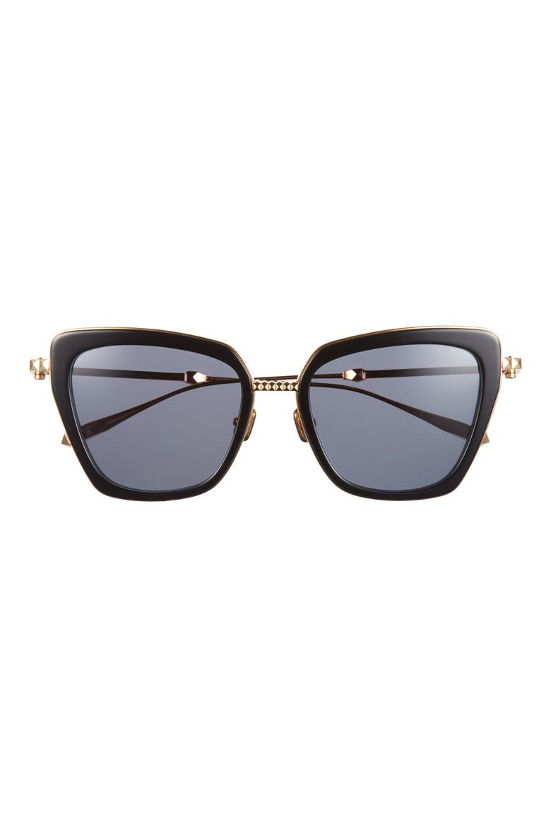 52mm Cat Eye Sunglasses, Main, color, BLACK GOLD GREY