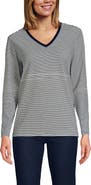 Lands' End Supima Cotton Long Sleeve V-Neck T-Shirt
