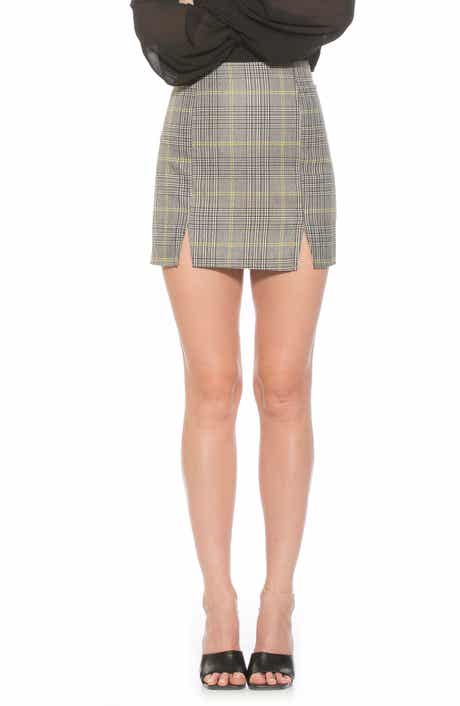 Alexia Admor Tina Slit Plaid Miniskirt