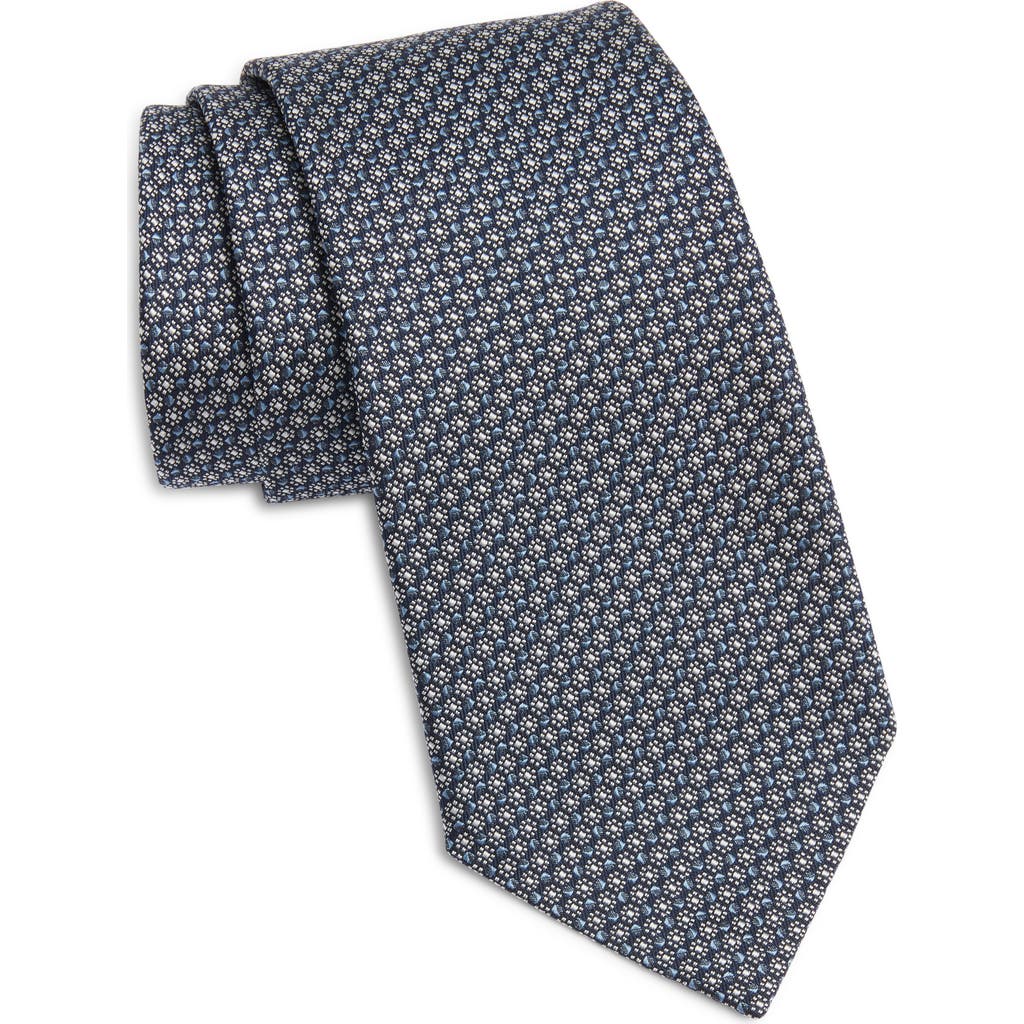 ZEGNA TIES Floral Geometric Jacquard Mulberry Silk Tie in Lightblue  product