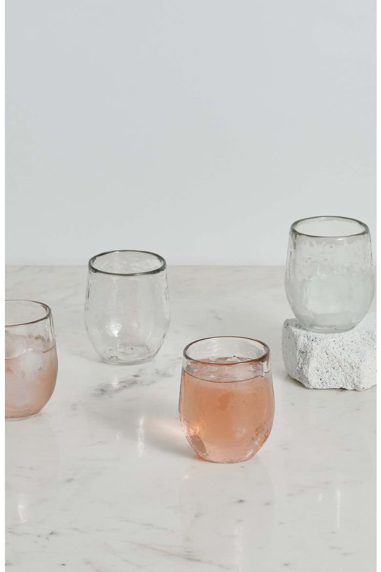 Pebbled Spirits Glasses - Set of 4, Main, color, Clear