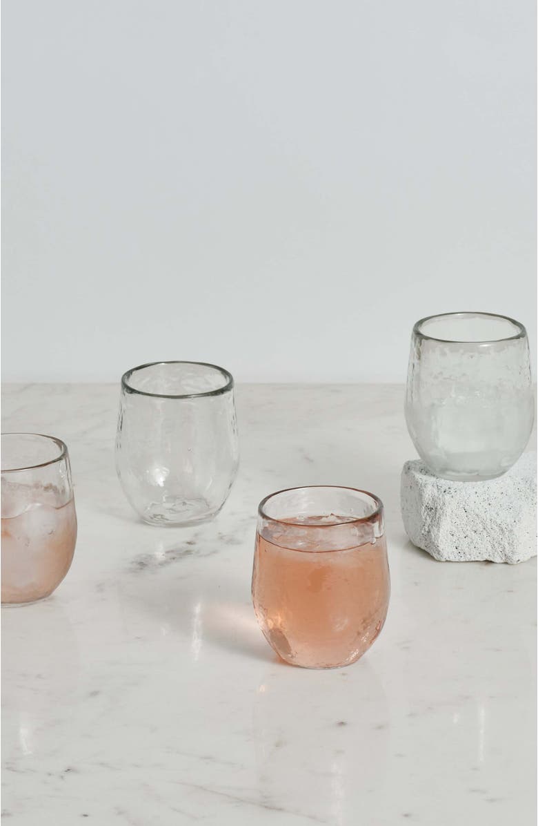 The Collective Home Pebbled Spirits Glasses - Set of 4, Main, color, Clear