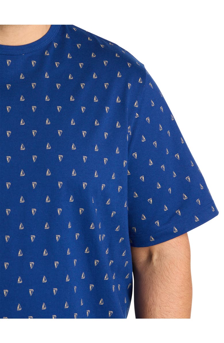 Harbor Bay by DXL Big & Tall Sailboat Print Moisture-Wicking T-Shirt V2, Alternate, color, Blue Depths