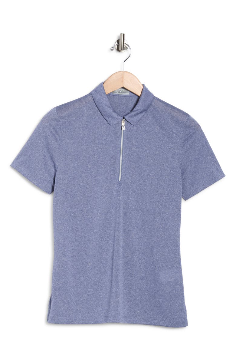 Callaway Golf<sup>®</sup> Short Sleeve Quarter-Zip Top, Alternate, color, Blue Indigo Htr