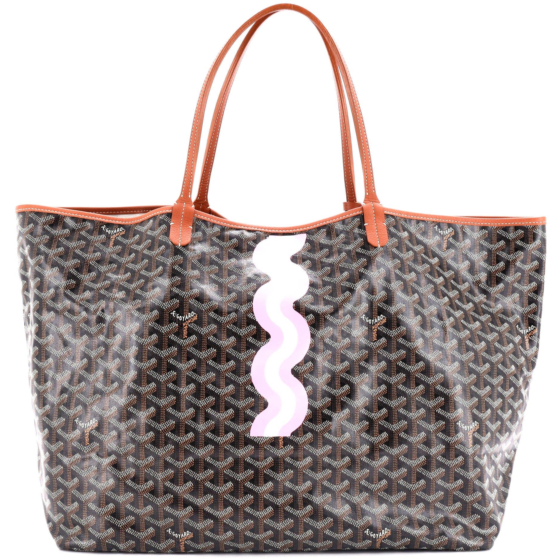 Pre-Owned Goyard Saint Louis Tote Printed Coated Canvas GM, Main, color, Brown