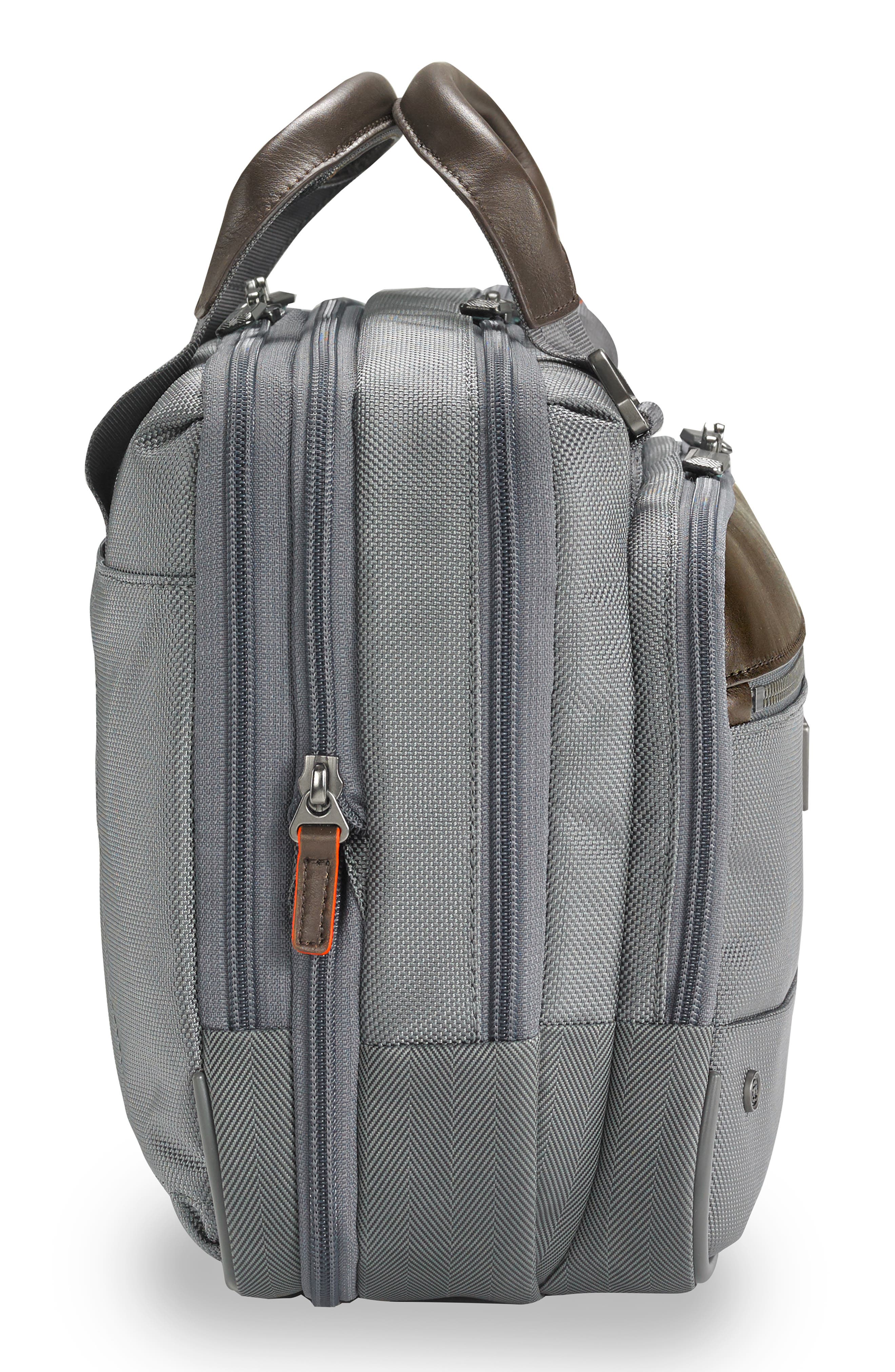 @work Small Expandable Ballistic Nylon Laptop Briefcase with RFID Pocket, Alternate, color, GREY
