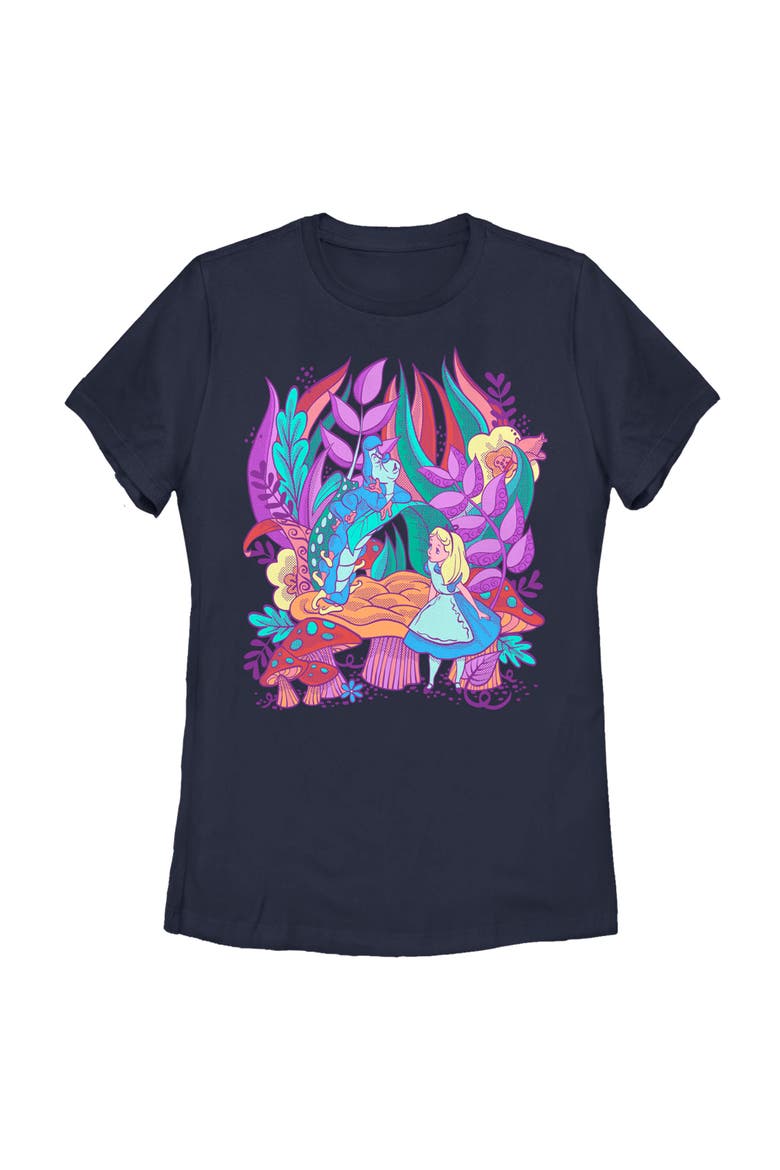 Women's Caterpillar and Alice Short Sleeve Graphic T-Shirt, Main, color, Navy Blue