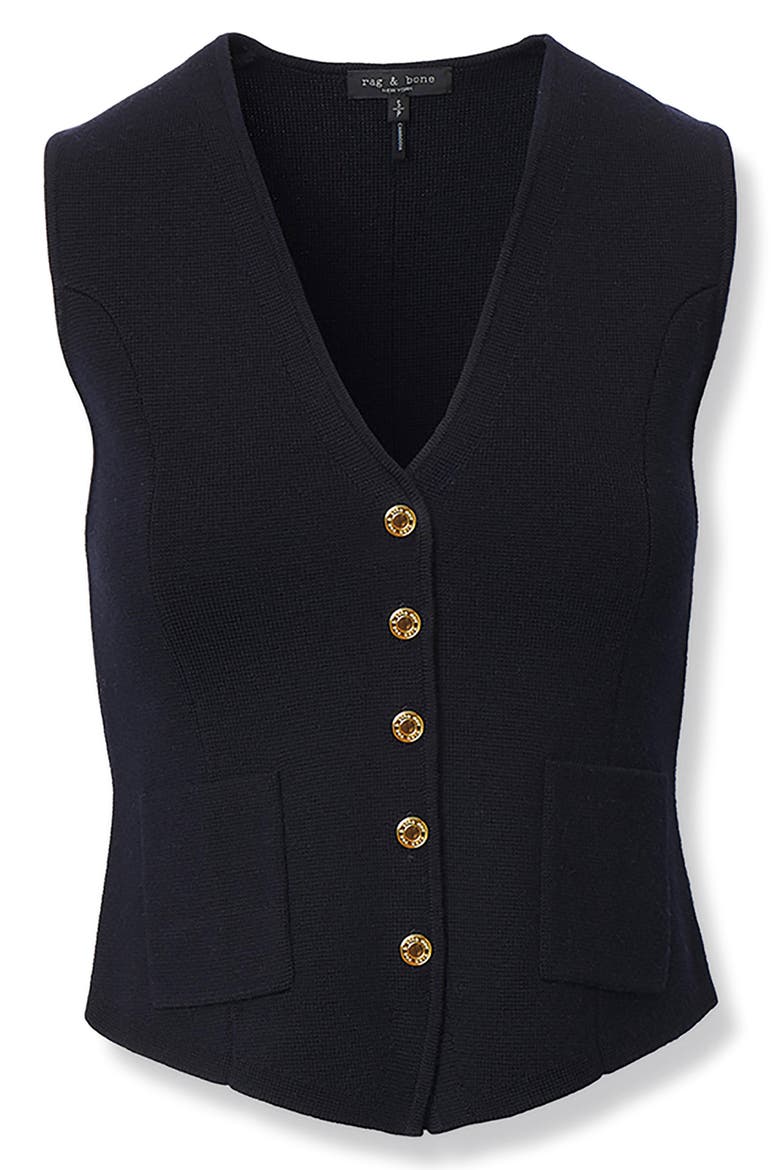 Portia Wool Vest, Alternate, color, NAVY