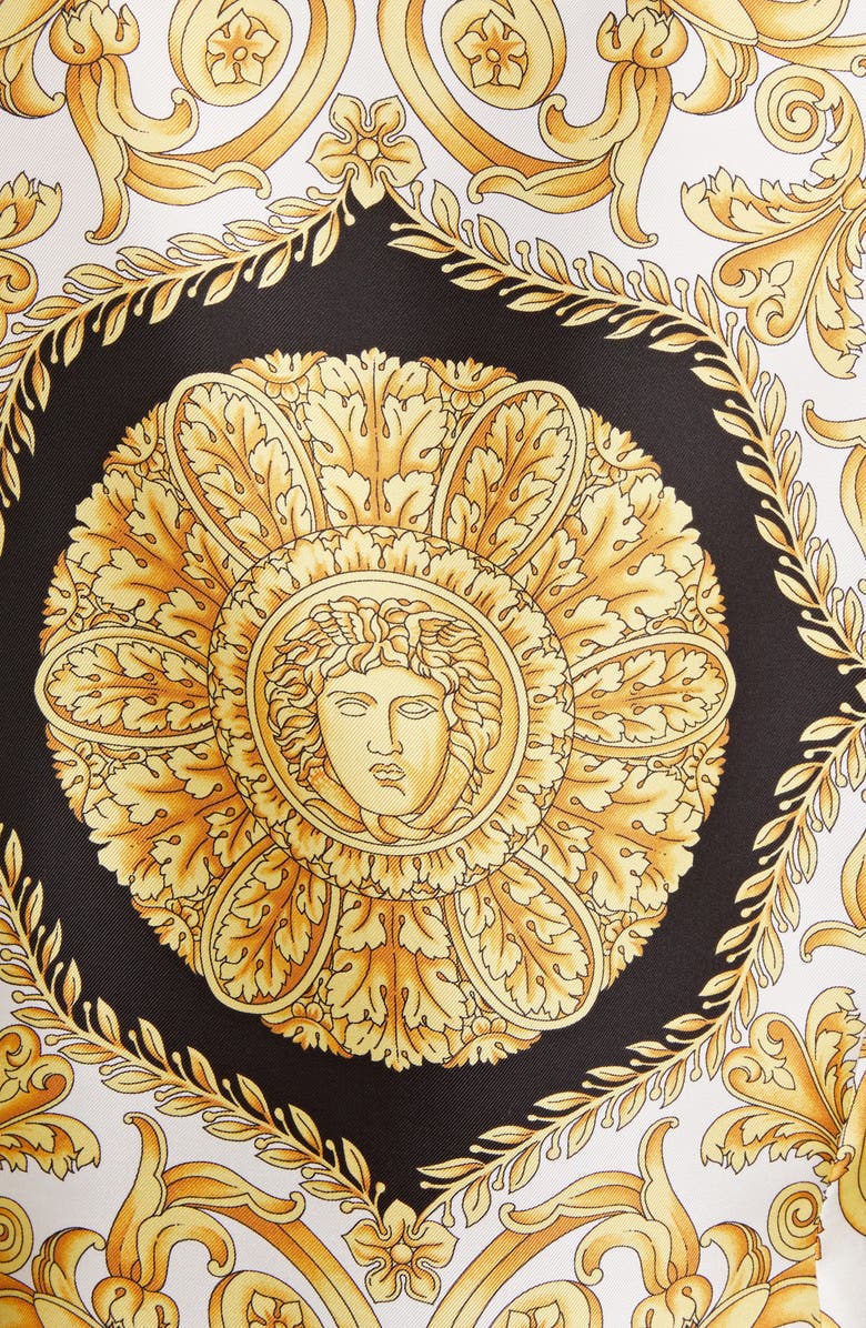 Versace Hibiscus Print Silk Shirt, Alternate, color, 