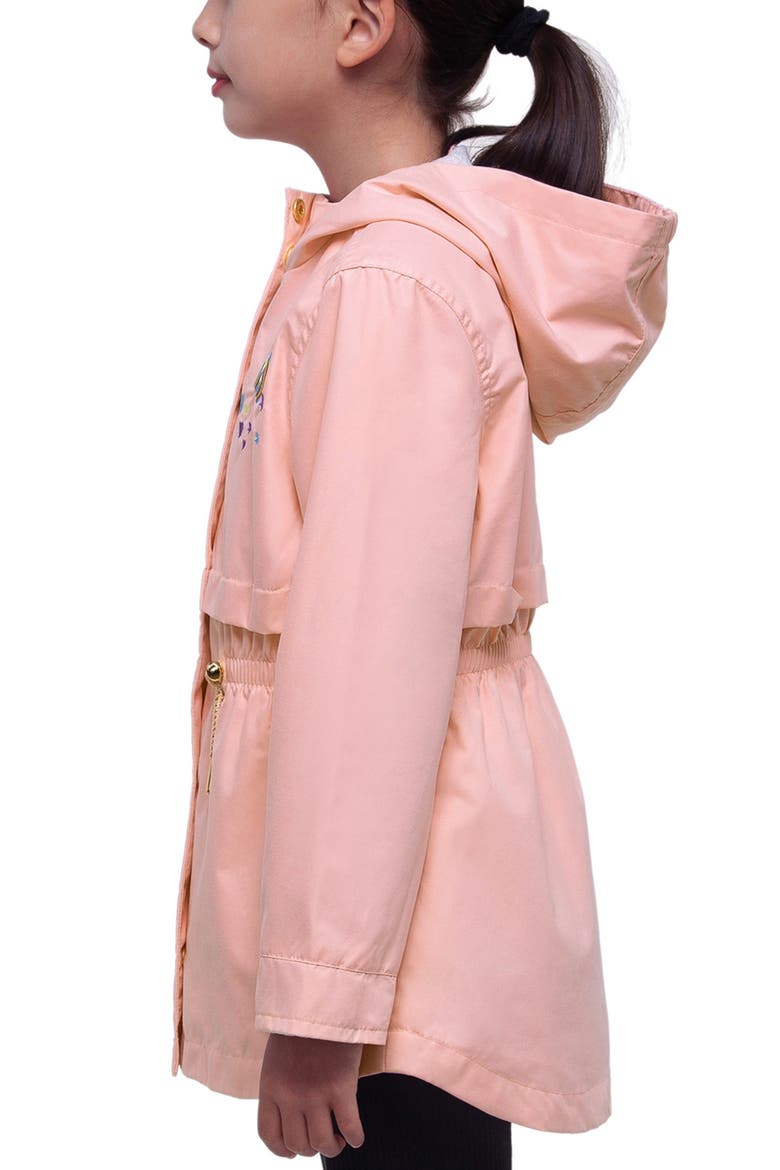 Kids' Lightweight Rain Jacket Trench Coat, Alternate, color, Peach