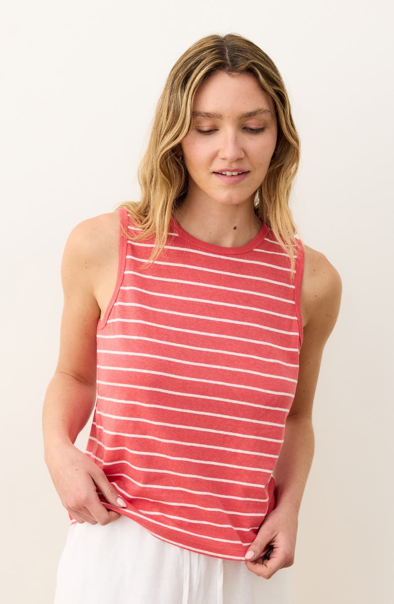 Marine Layer Stripe Hemp & Cotton Blend Tank, Alternate, color, 