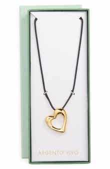 Mother-of-Pearl Heart Pendant Cord Necklace