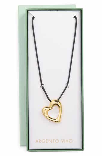Mother-of-Pearl Heart Pendant Cord Necklace