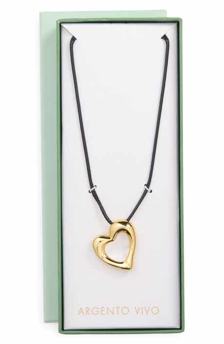 Mother-of-Pearl Heart Pendant Cord Necklace
