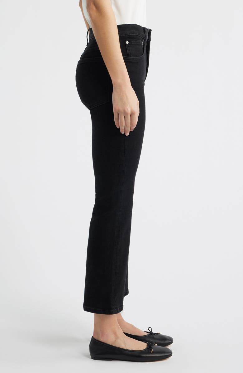 Madewell The Stretch Flare Crop Jeans, Alternate, color, Black Rinse Wash