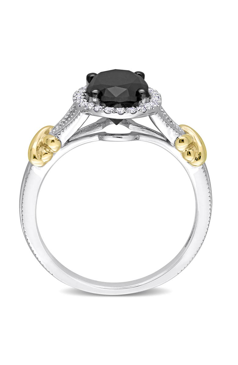 Julianna B. Black & White Diamond Oval Halo Ring 14k, Alternate, color, 