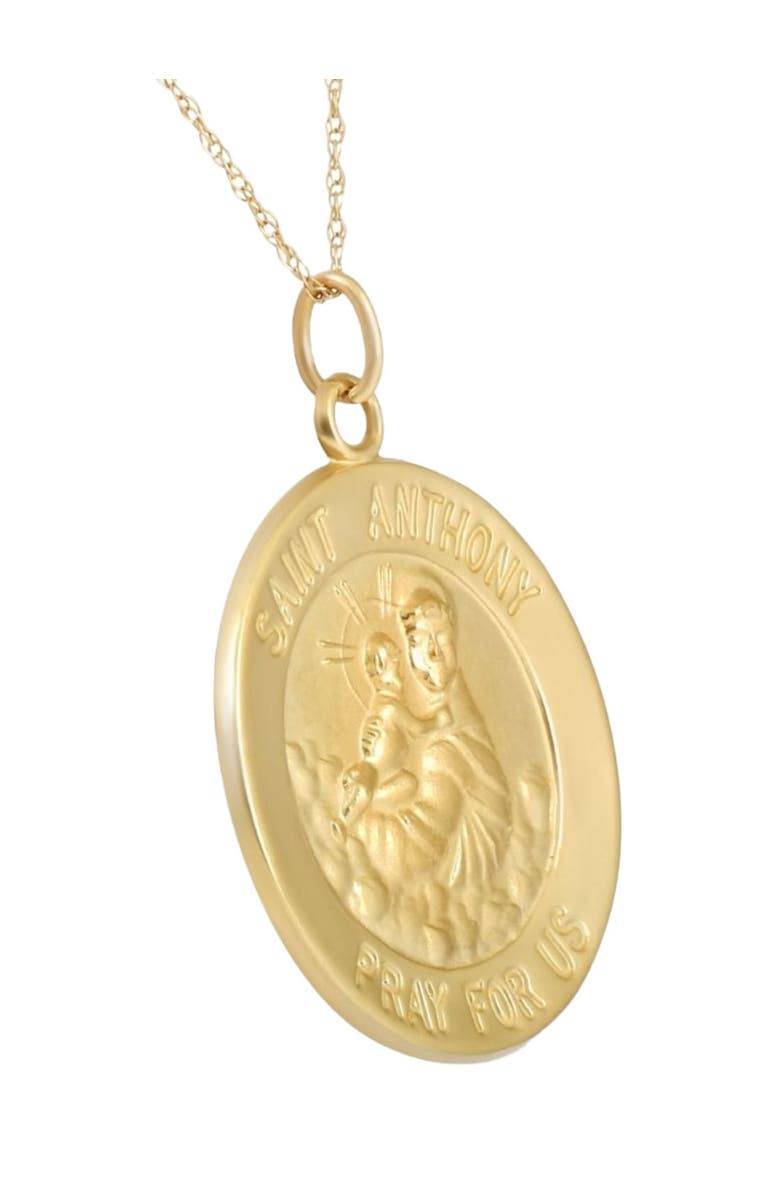 Bliss Diamond 14k Gold St. Anthony Medal Pendant 1" Tall 4.5 Grams, Alternate, color, 