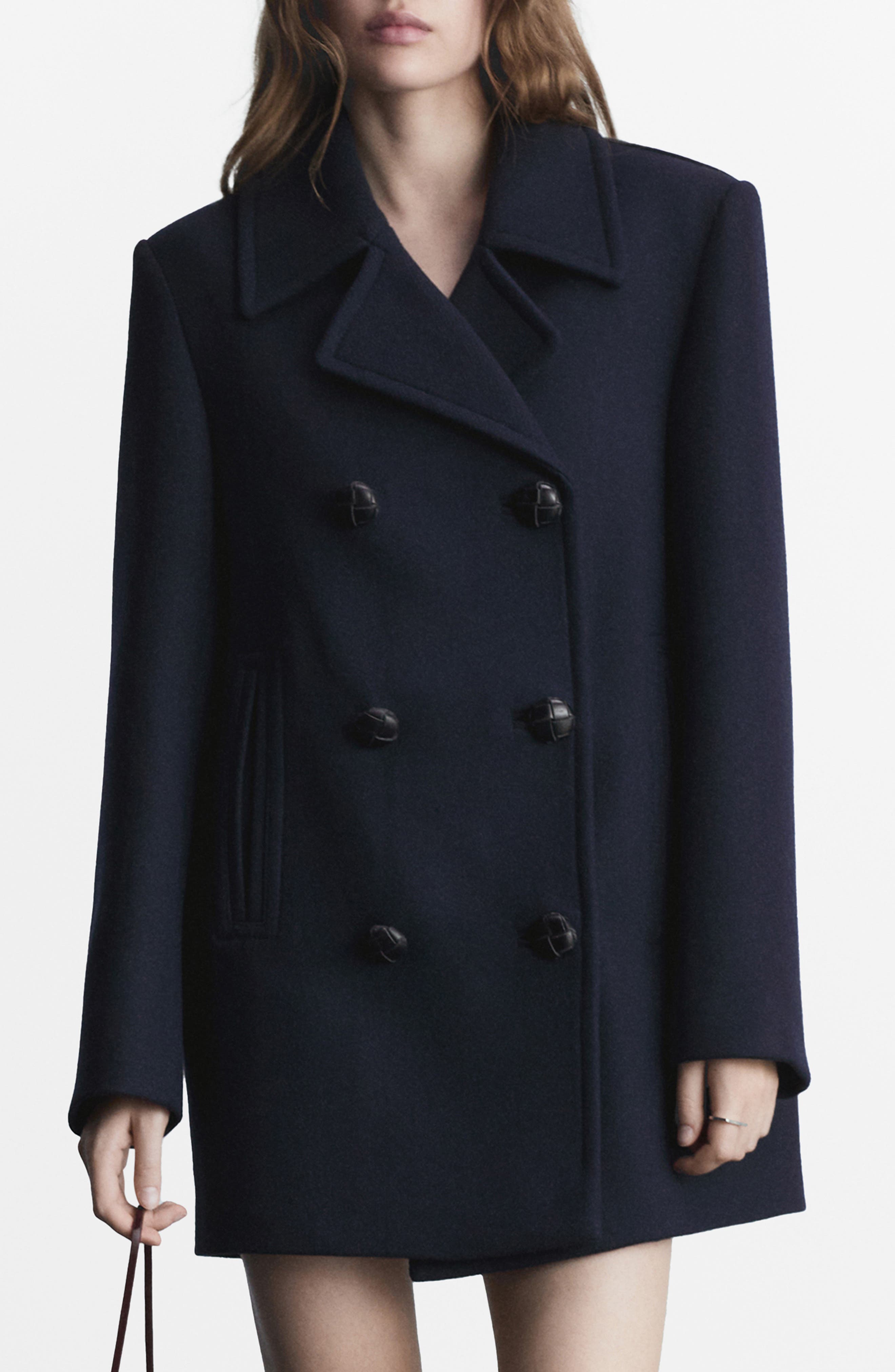 mango navy coat