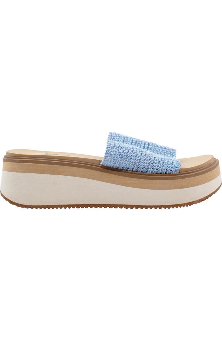 Volatile Portobello Platform Wedge Sandal, Alternate, color, Blue Raffia
