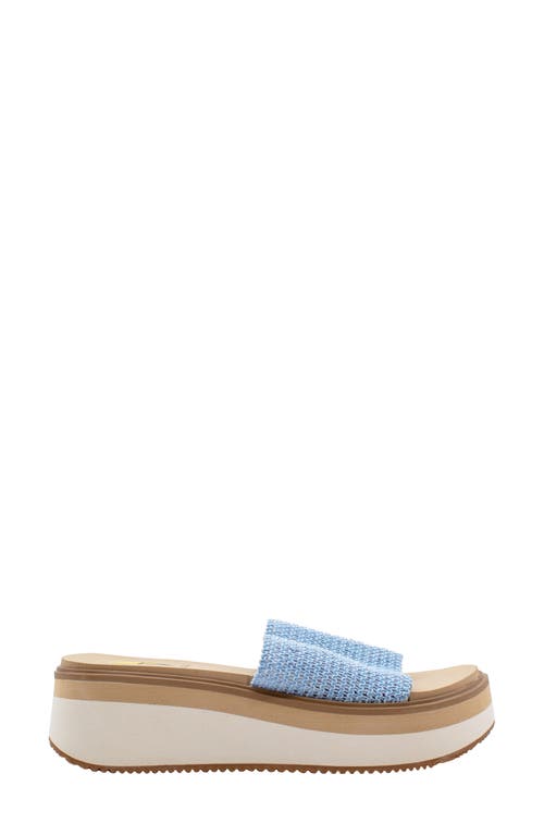 Volatile Portobello Platform Wedge Sandal In Blue Raffia