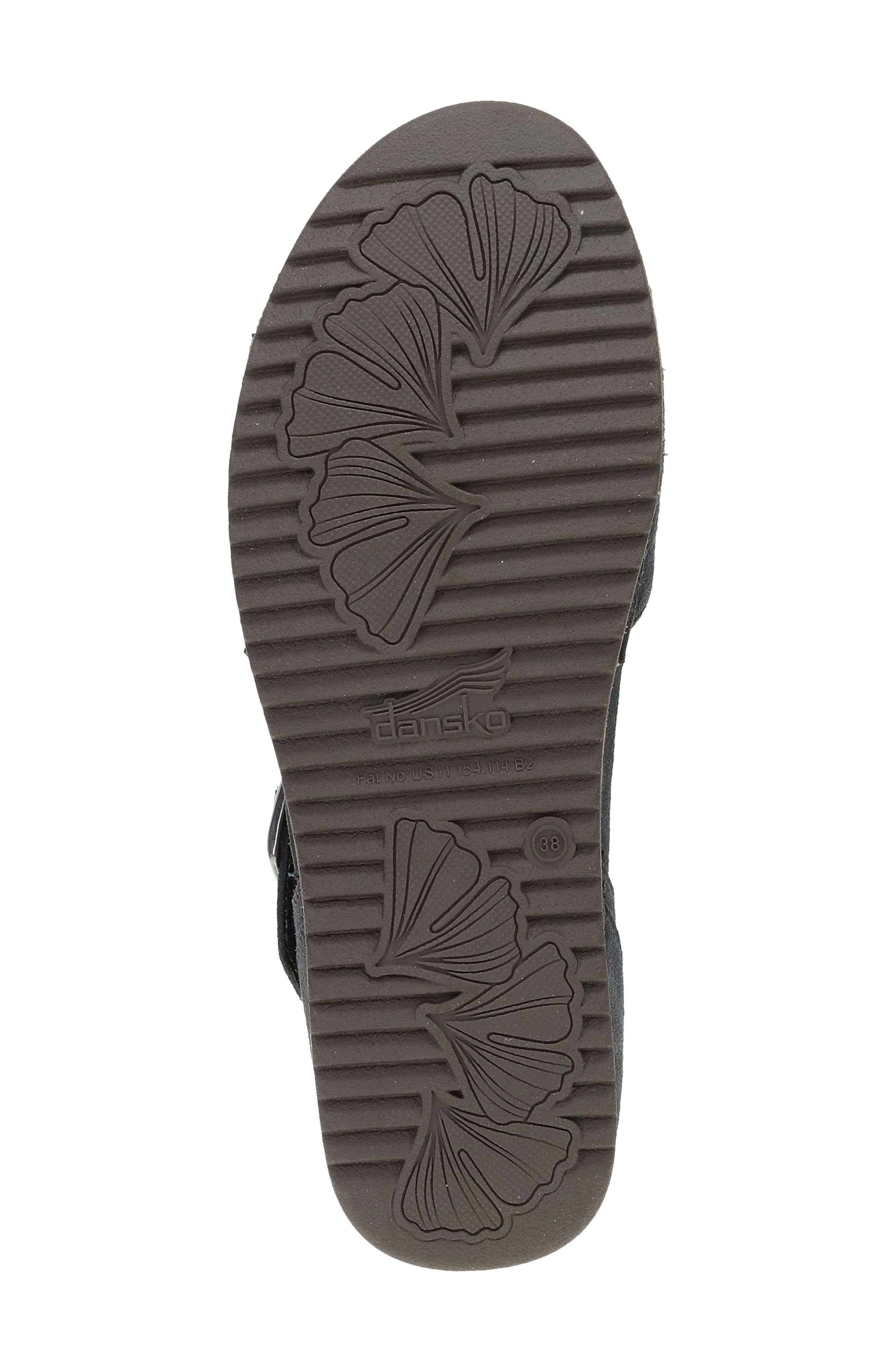 Mae Ankle Strap Platform Clog, Alternate, color, CHARCOAL EMBROIDERED SUEDE