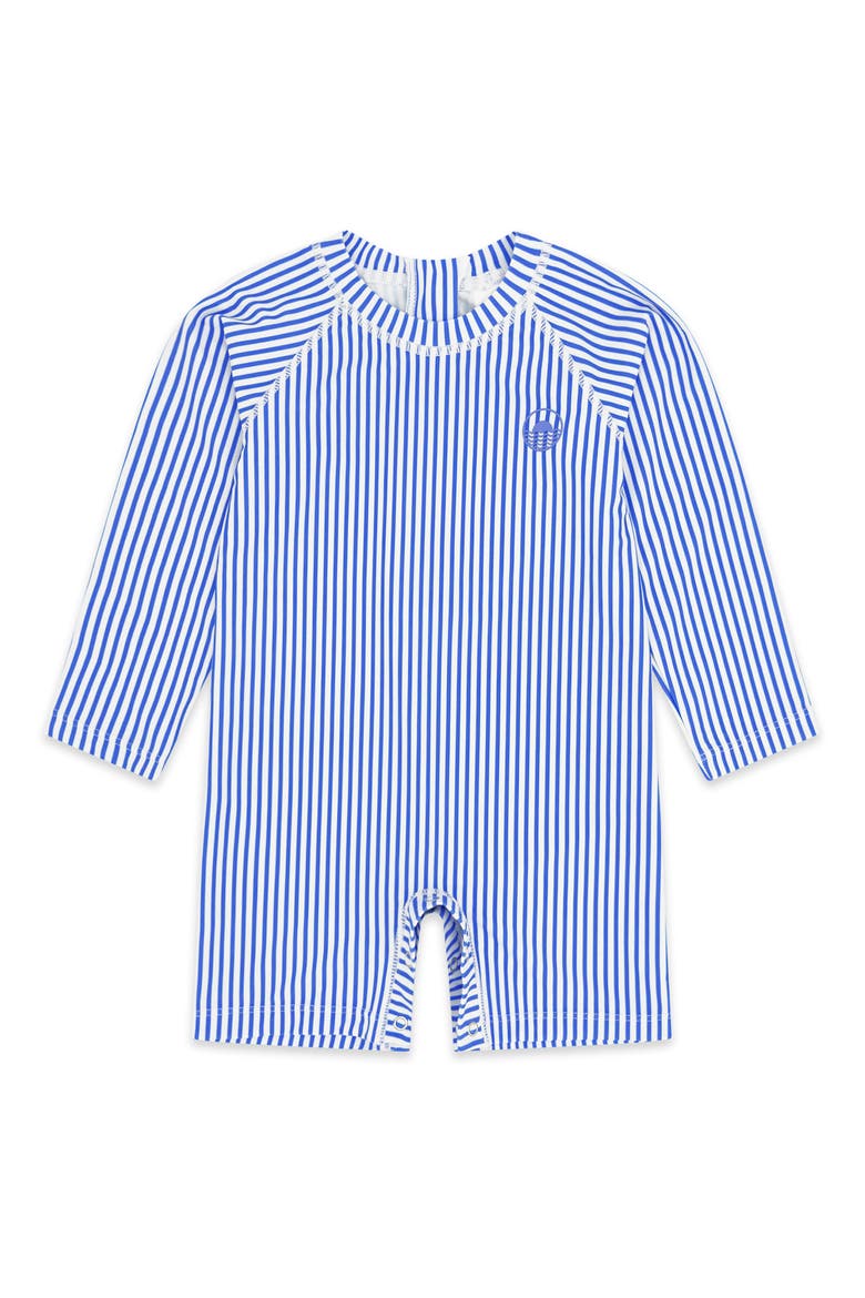 Kids' Cali Long Sleeve UPF 50+ One-Piece Rashguard Swimsuit, Main, color, MARINA BLUE