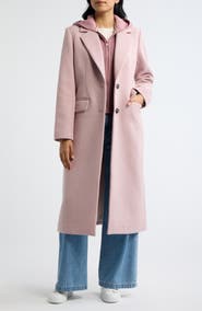 Bernardo Hooded Longline Coat with Rib Bib